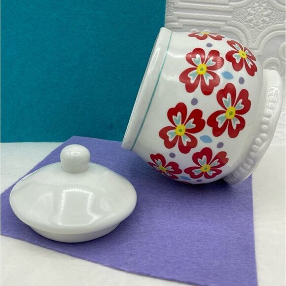 The Pioneer Woman Flea Market Flower Dot Pattern Ceramic SUGAR BOWL ONLY w/ Lid - Picture 7 of 16